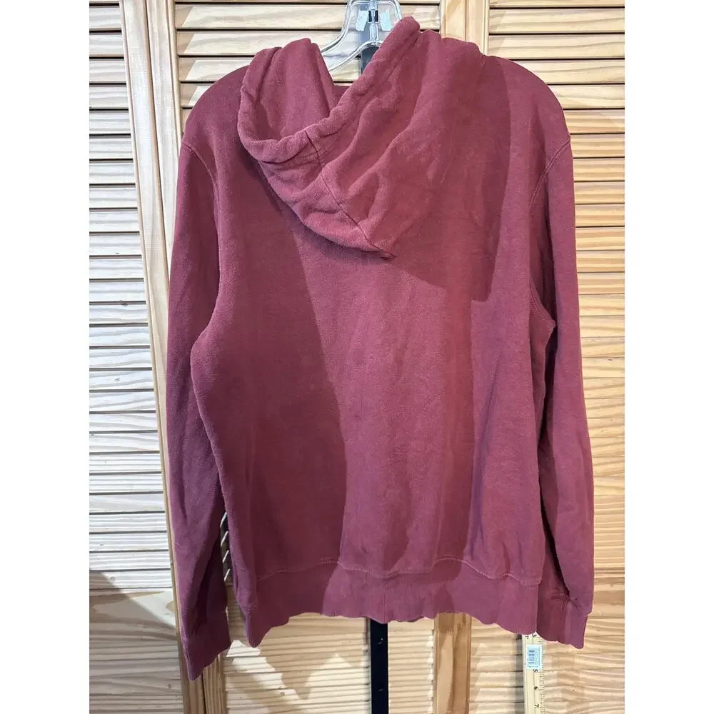 The North Face Full Zip Hoodie Maroon Burgundy Heathered Fleece Sweatshirt M